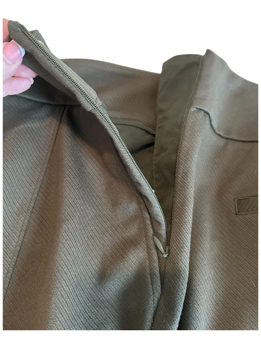 CAbi Academy Trousers Olive Green High-Waist Wide-Leg